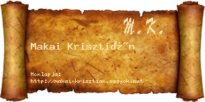 Makai Krisztián névjegykártya